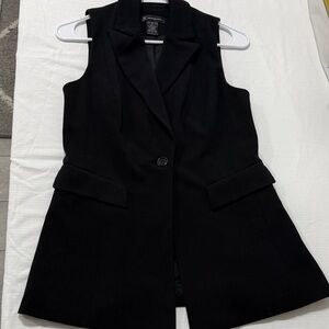 INC Sleeveless Blazer Vest black extra small